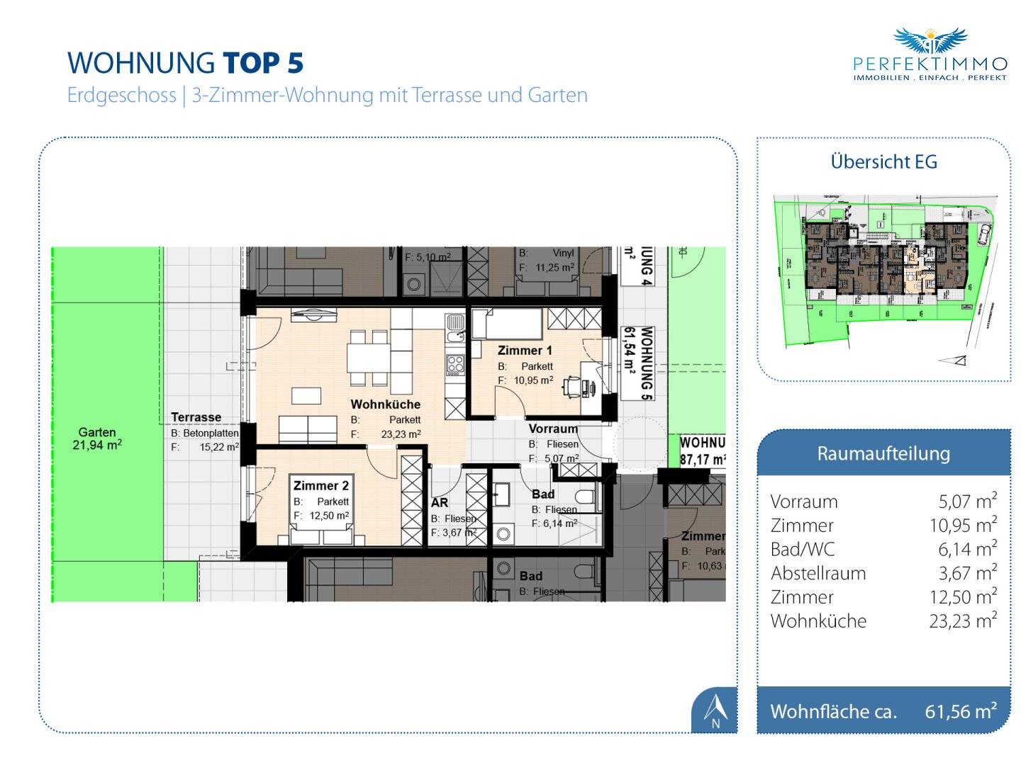 Jetzt eine der letzten 3-Zimmer-Wohnungen sichern - Neubauwohnung W 5