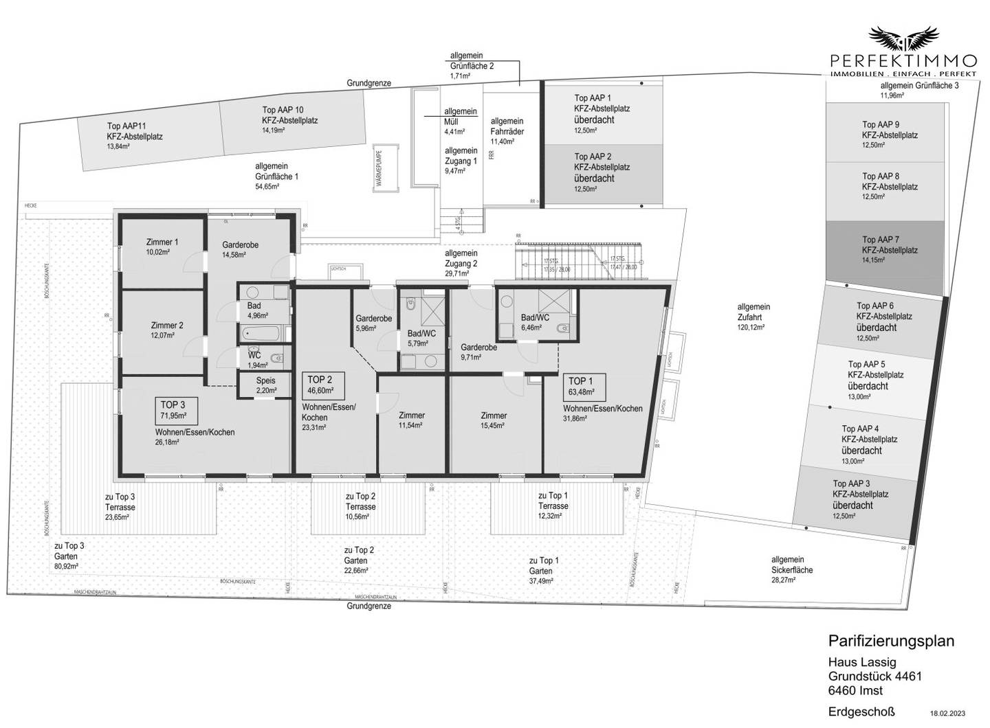 Neubau: 2-Zimmer-Wohnung mit Terrasse und Garten Top 2