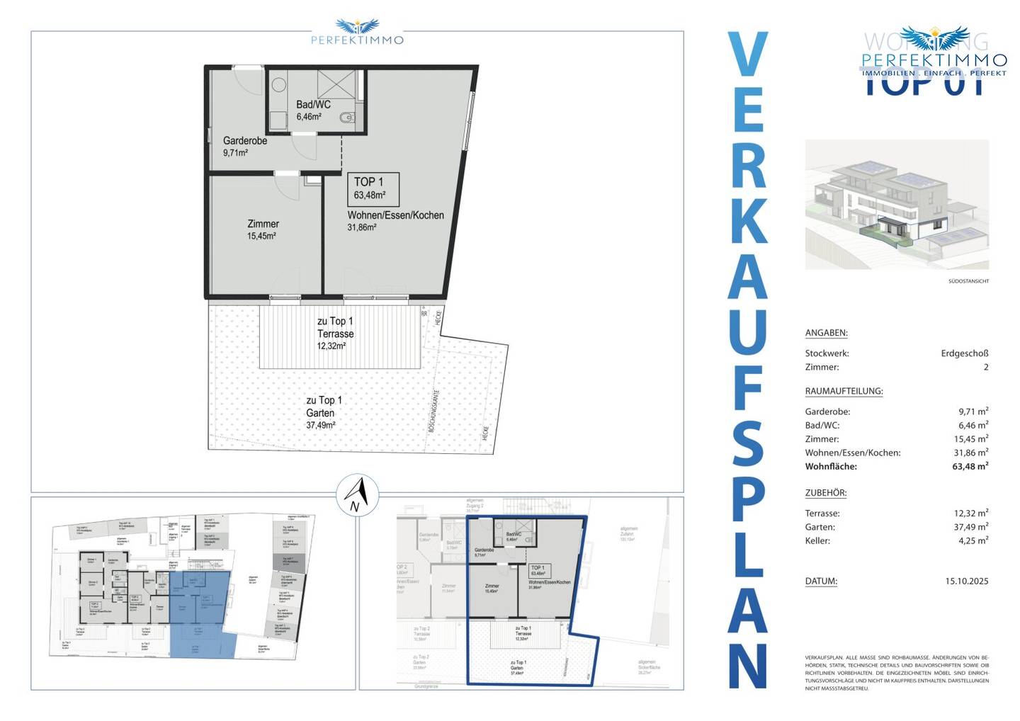 Neubau: 2-Zimmer-Wohnung mit Terrasse und Garten Top 1