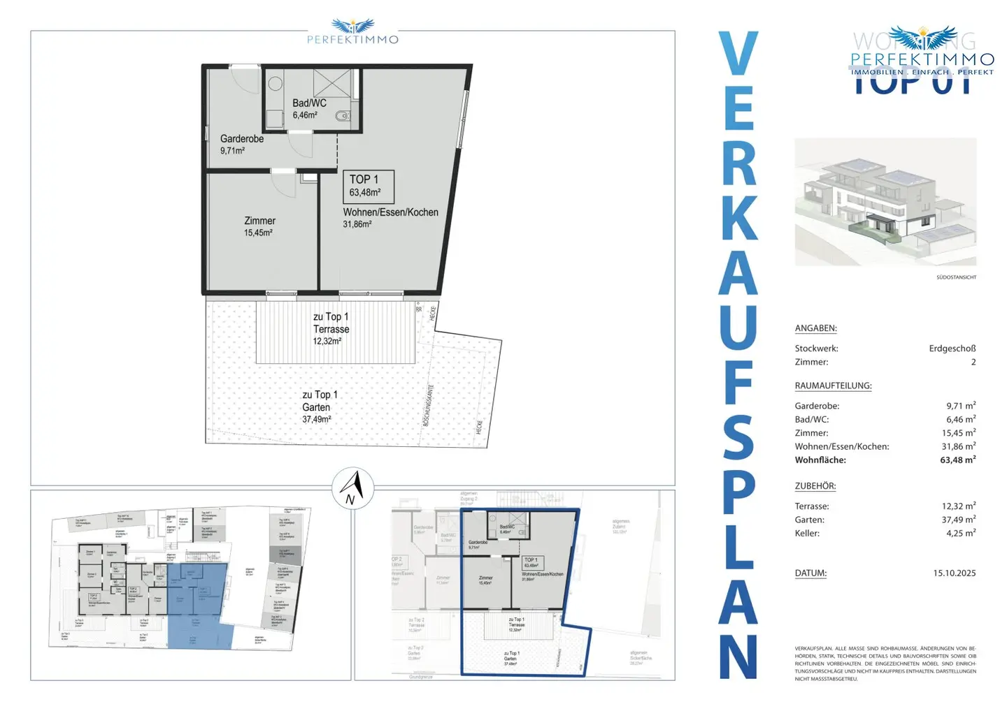 Neubau: 2-Zimmer-Wohnung mit Terrasse und Garten Top 1