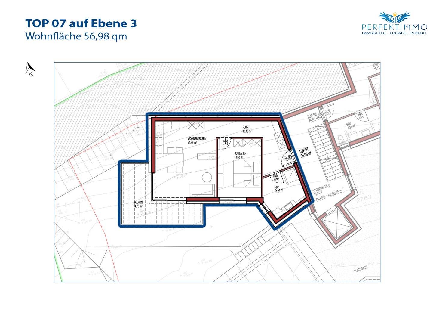 Neubau: Wohnen mit Rifflerblick - 2-Zimmer-Wohnung Top 7 - wohnbaugefördert!