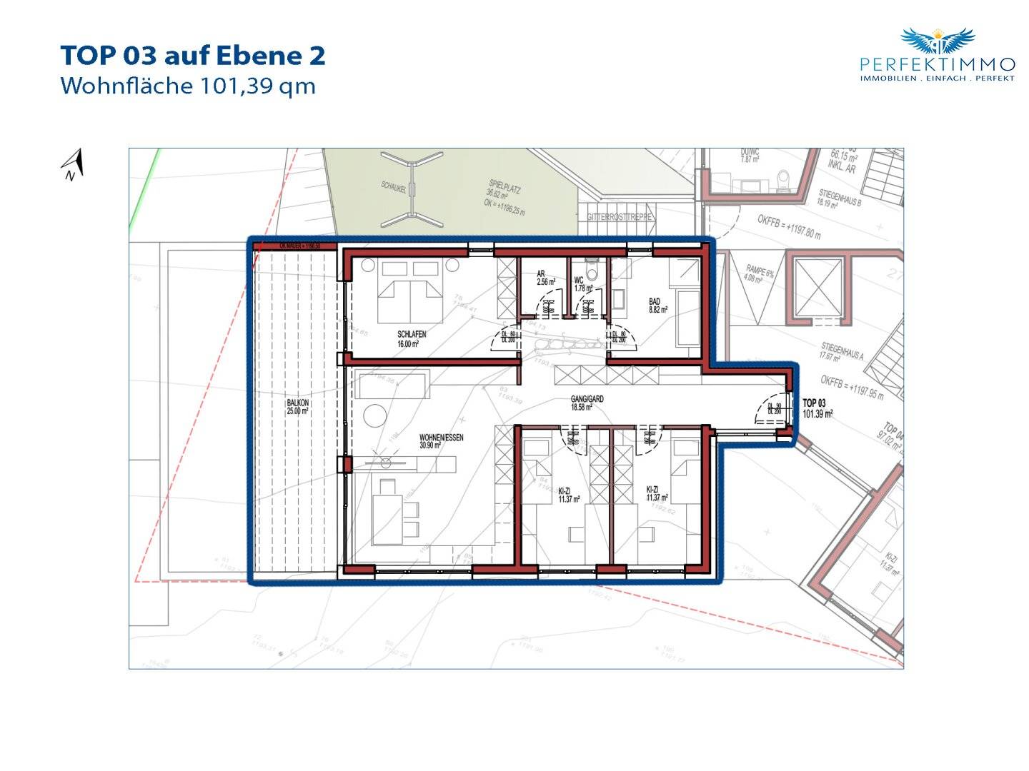 Neubau: Wohnen mit Rifflerblick - Terrassenwohnung Top 3 - wohnbaugefördert!