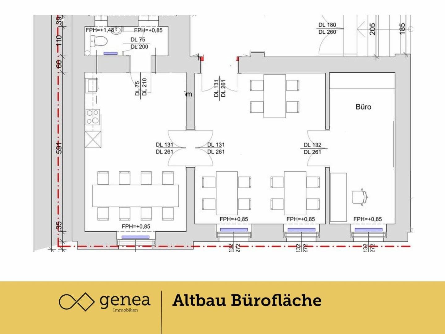 Flexible Büroflächen (68,45 m² & 60,53 m²) – einzeln oder gemeinsam anmietbar im repräsentativen Altbau