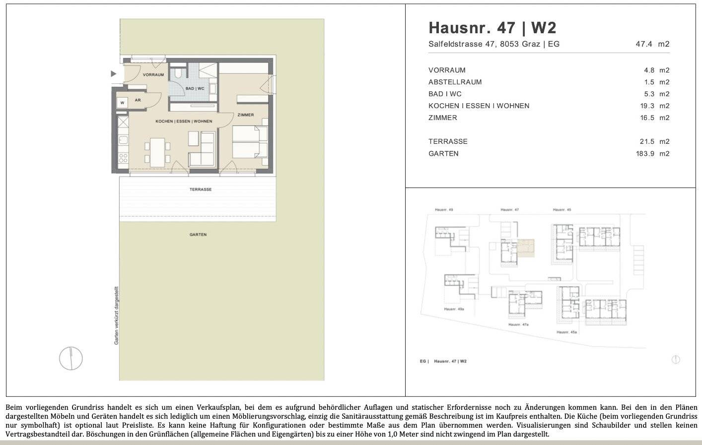 Attraktive Anlegerwohnung in Graz Straßgang   - 2-Zimmer mit großer Terrasse und Garten