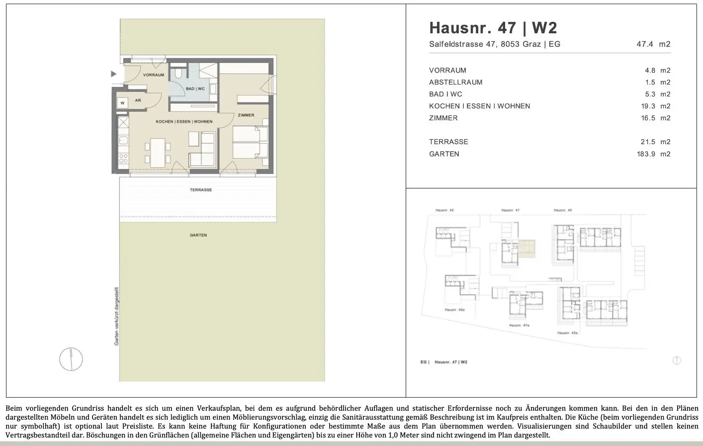 Attraktive Anlegerwohnung in Graz Straßgang - 2-Zimmer mit großer Terrasse und Garten