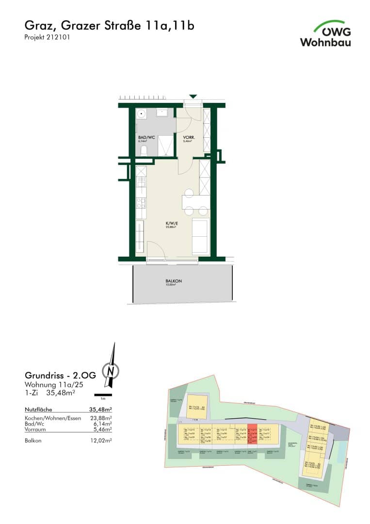 Freundliche 1 Zimmer Wohnung in Graz Andritz