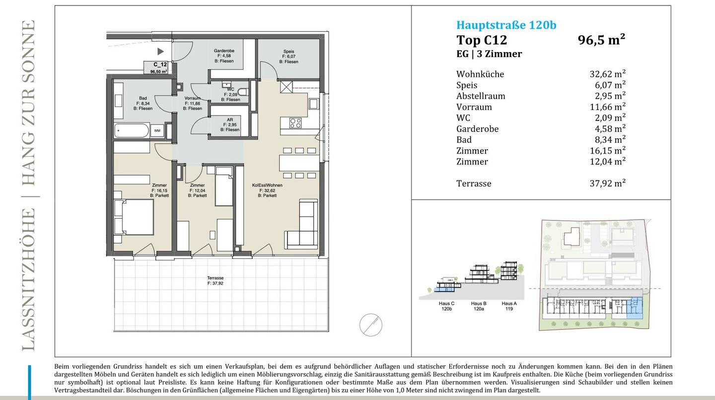 Großzügige 3-Zimmer-Wohnung im Ergeschoß mit Terrasse!