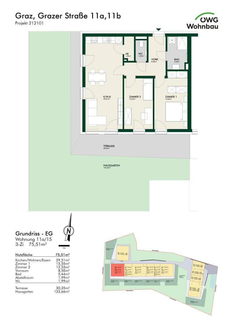3 Zimmer Gartenwohnung in Graz - Andritz - Top Lage mit perfekter Infrastruktur