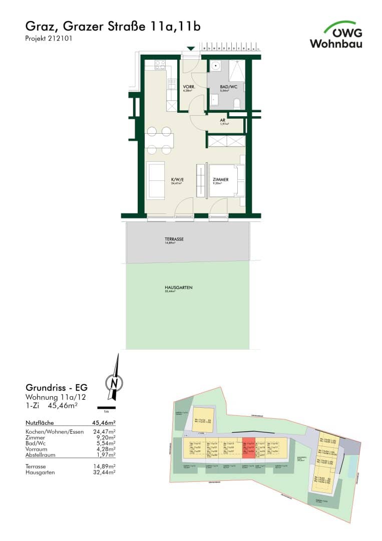 Kompakte Wohnung mit großer Freifläche in Graz Andritz