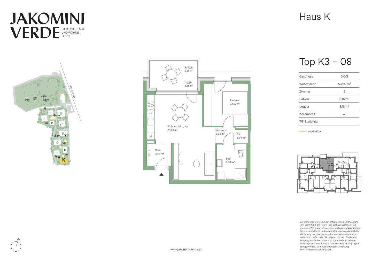 2-Zimmer-Wohnung mit Balkon und Klimaaktiv-Gold Zertifikat!