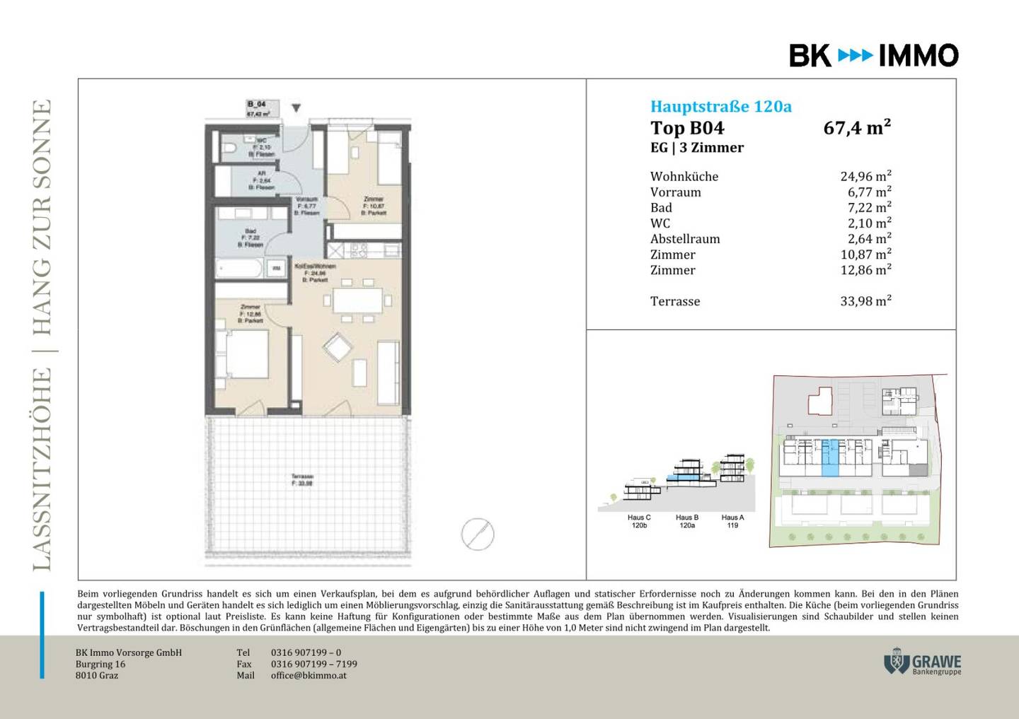 **Wohnen im Luftkurort Laßnitzhöhe** 3-Zimmer-Wohnung mit Terrasse!