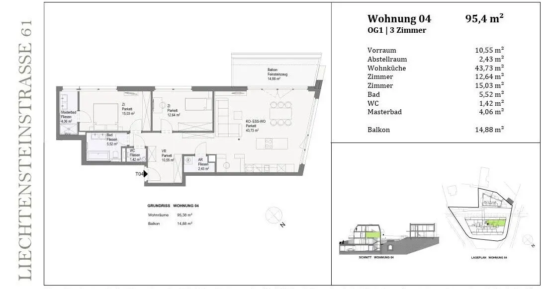 Stilvolle 3-Zimmer-Residenz mit Balkon und durchdachtem Raumkonzept