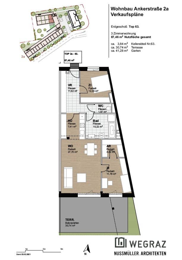 Premium Anlagewohnung -  vermietete 3 Zimmerwohnung mit kleinem Garten