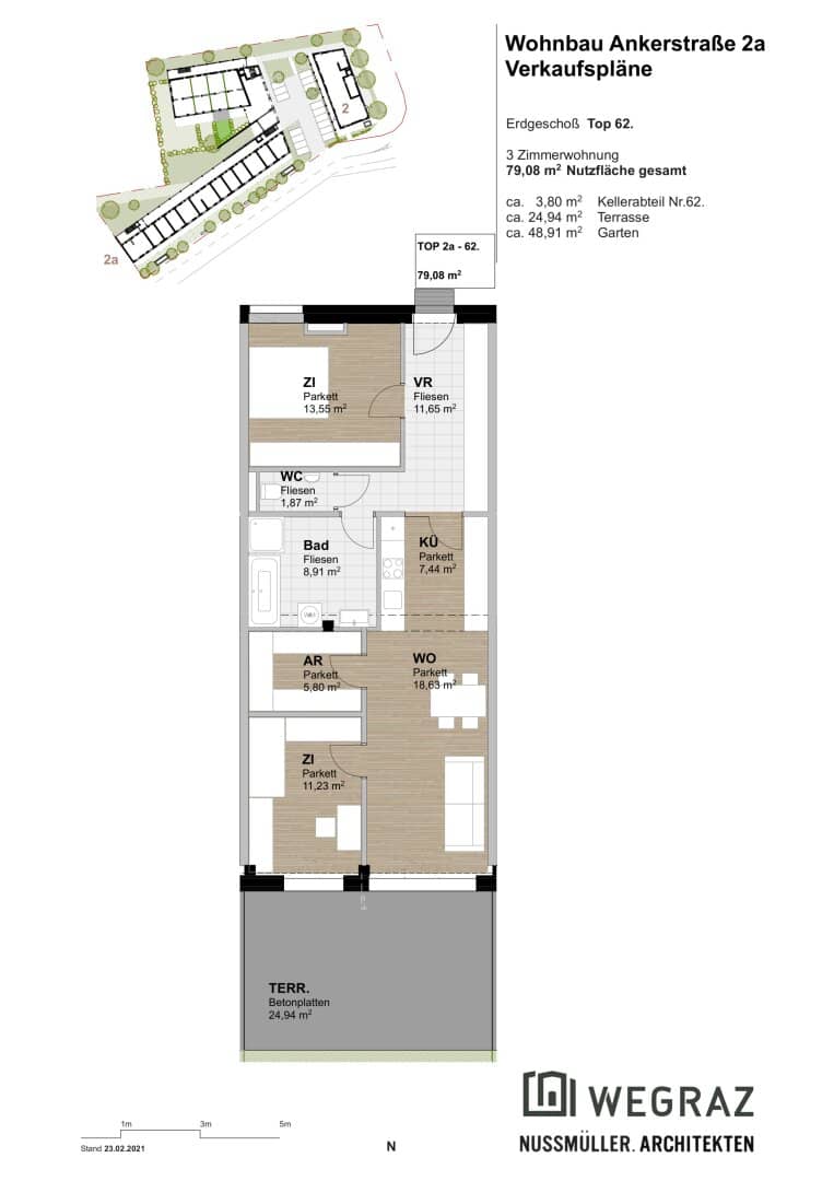 Premium Anlagewohnung -3 Zimmer Gartenwohnung am Fuße des Schlosses St. Martin