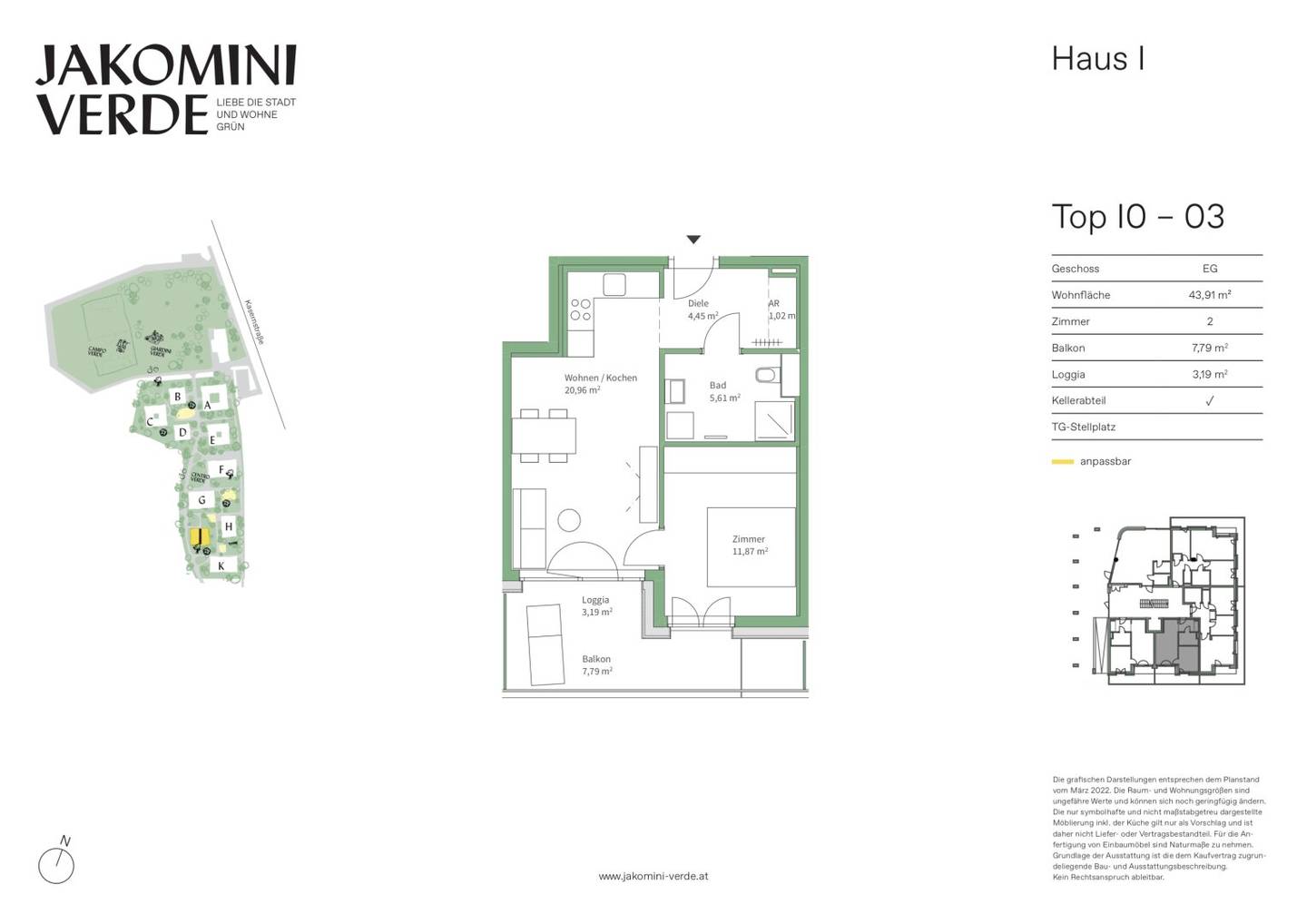 **Jakomini-Verde** Moderne Anlegerwohnung in urbaner Siedlung