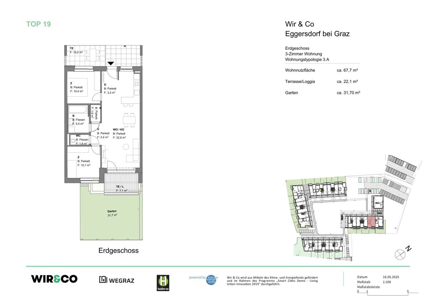FÜR ANLEGER! Vermietete 3 Zimmer Gartenwohnung!