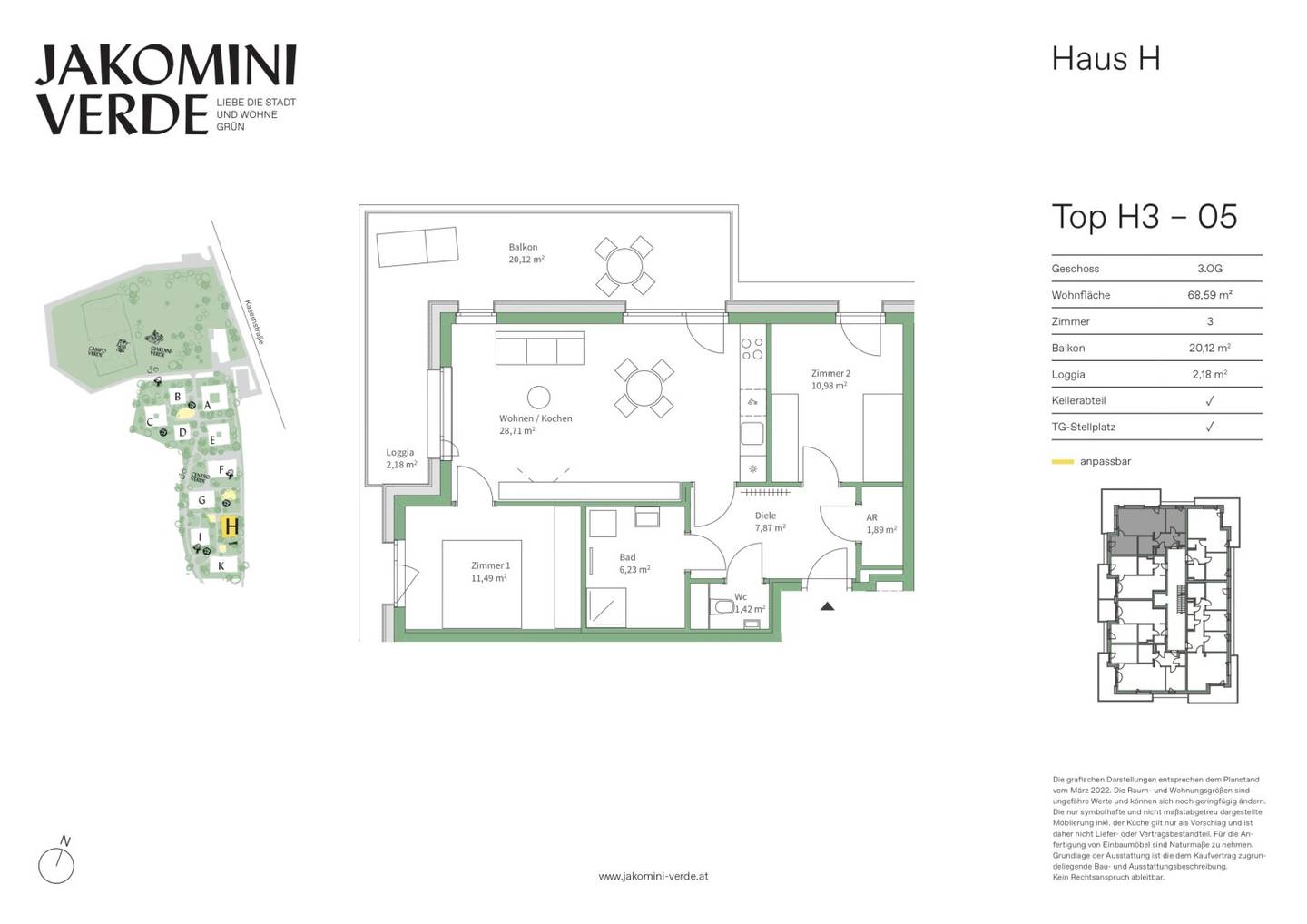 3 Zimmer Familienwohnung in moderner zentral gelegener Wohnanlage