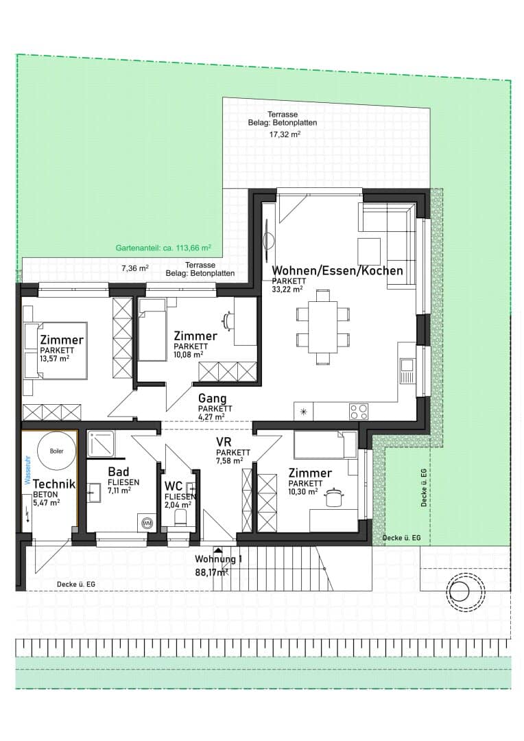 Top 1 "Viel Privatsphäre & ideale Anbindung: Ihre exklusive Gartenwohnung"