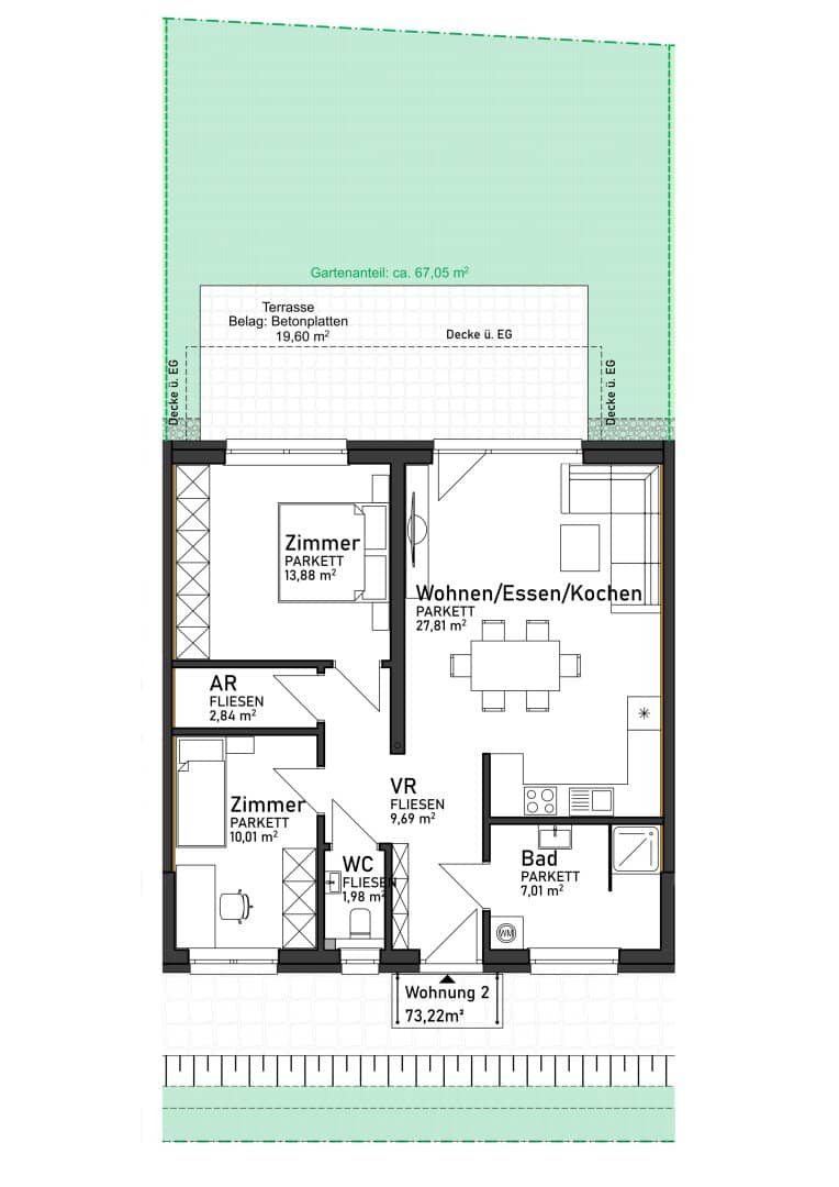 Top 2 "Moderne 3-Zimmer Gartenwohnung in Lannach! Neubau mit Terrasse & Garten"