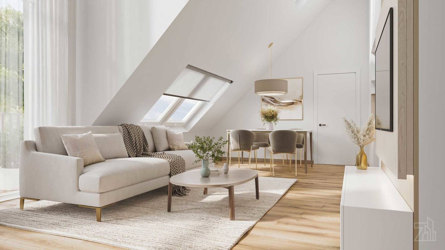 Top floor apartment with roof terrace brand new