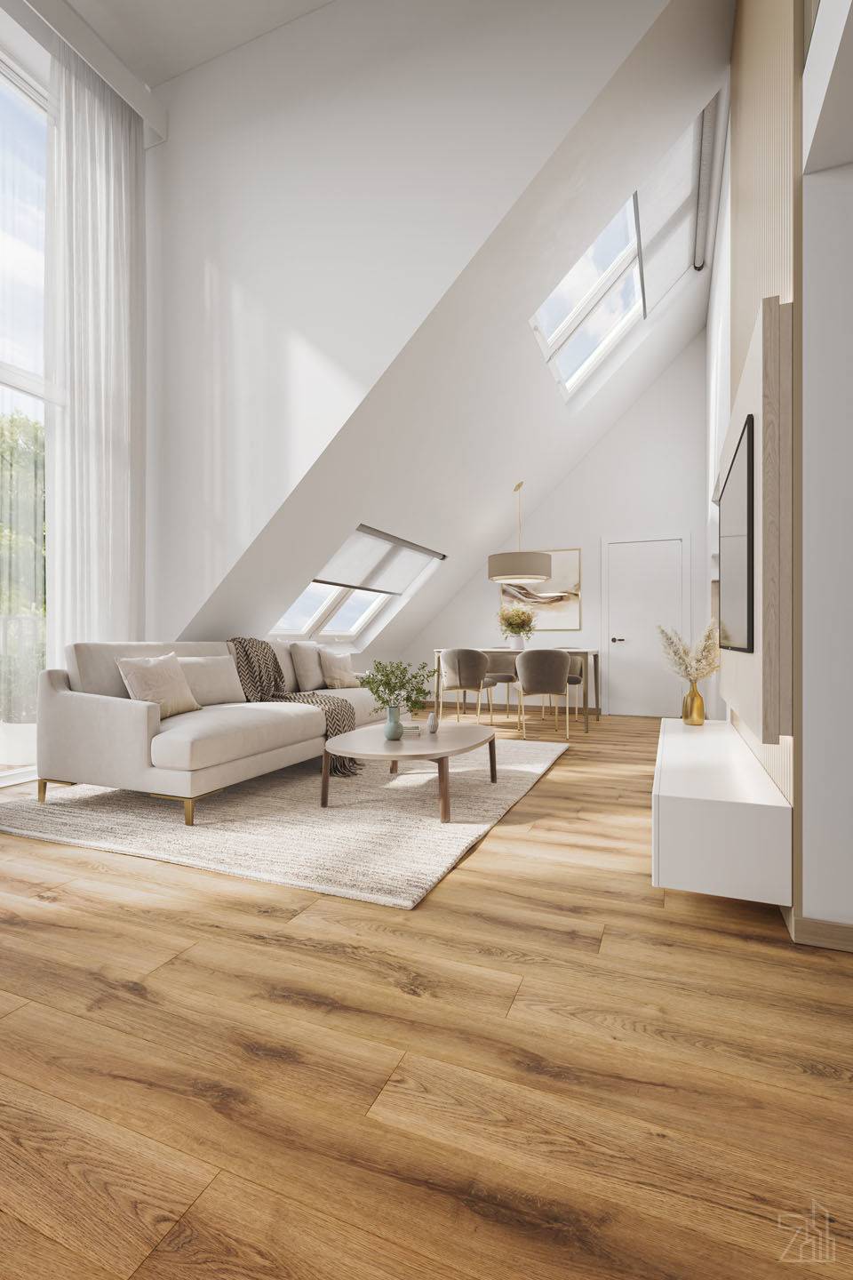 Top floor apartment with roof terrace brand new