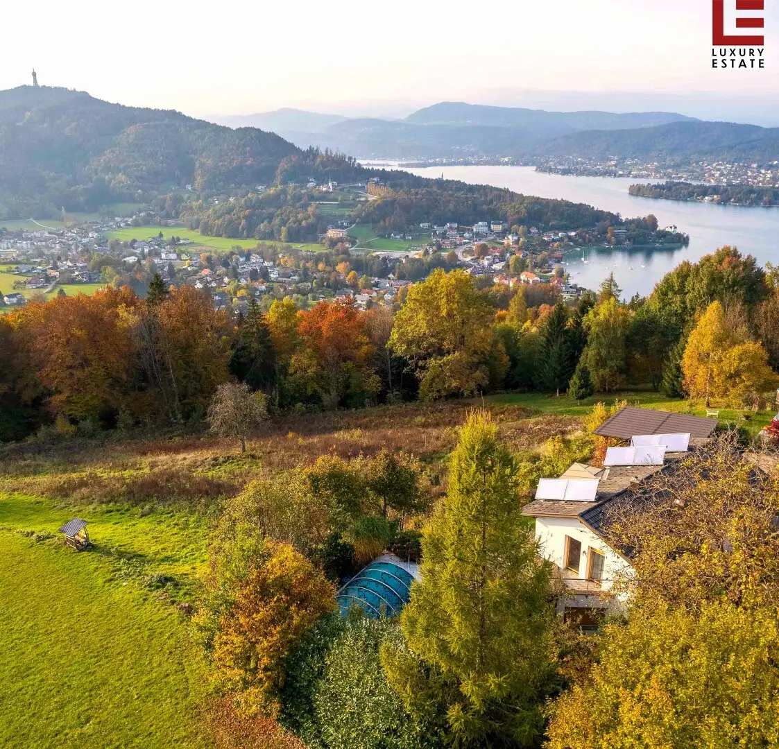 NEUER PREIS: Pracht-Panorama-Landhaus + Pool über dem Wörthersee-Südufer
