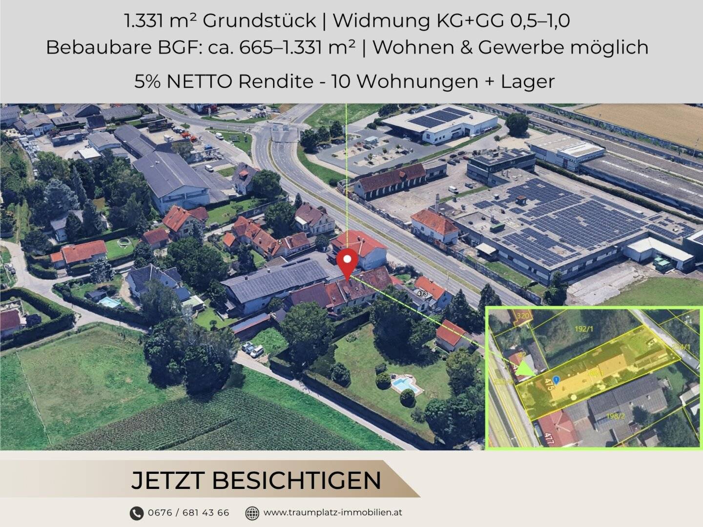 Gute Lage Triesterstraße! Zinshaus mit 10 Wohnungen + Lager | 549 m² vermietet | ca. € 3.300 Netto/Monat