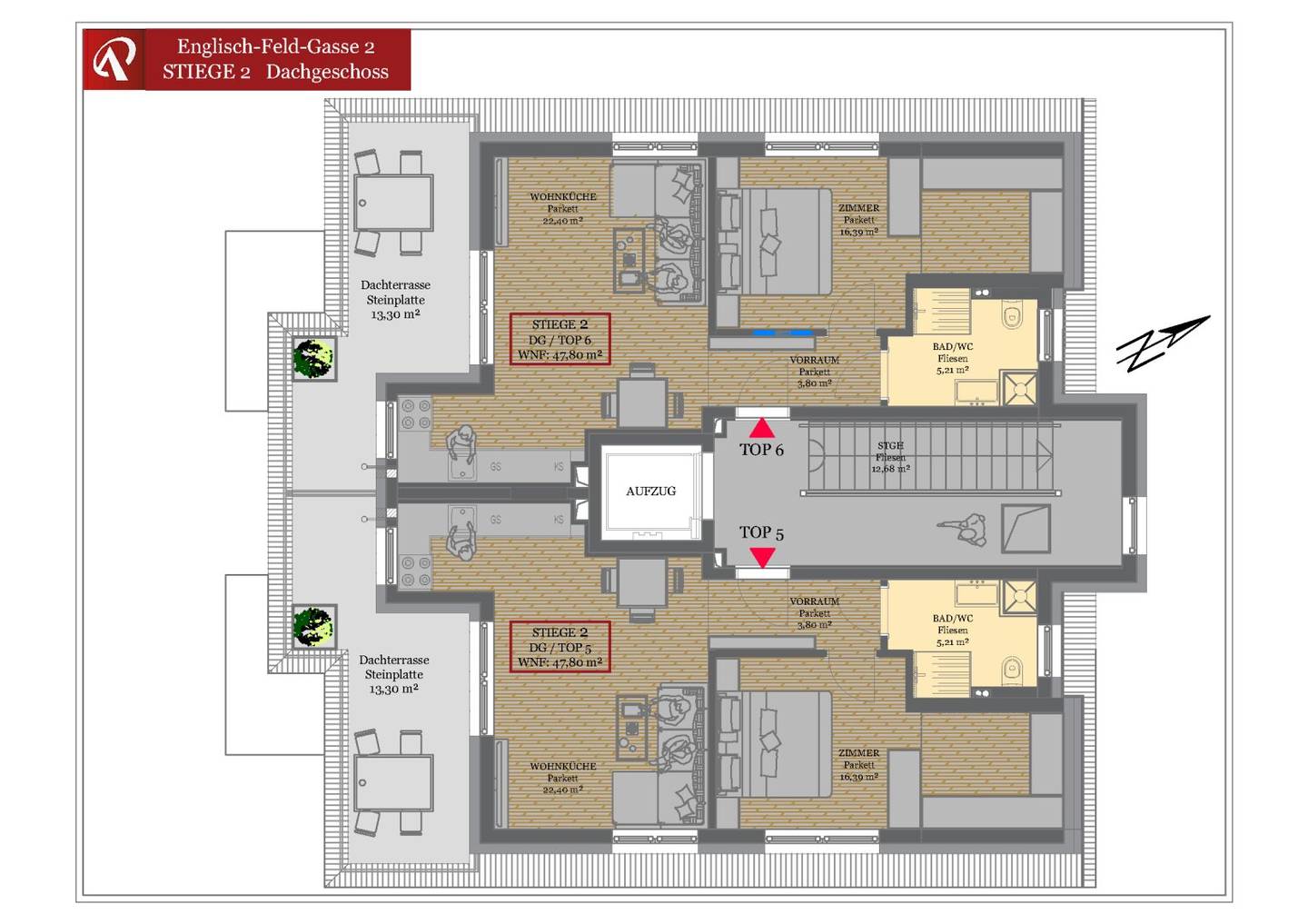 Sonnige Dachterrassen-Wohnung mit ländlichem Flair, die letzte Dachgeschoßwohnung