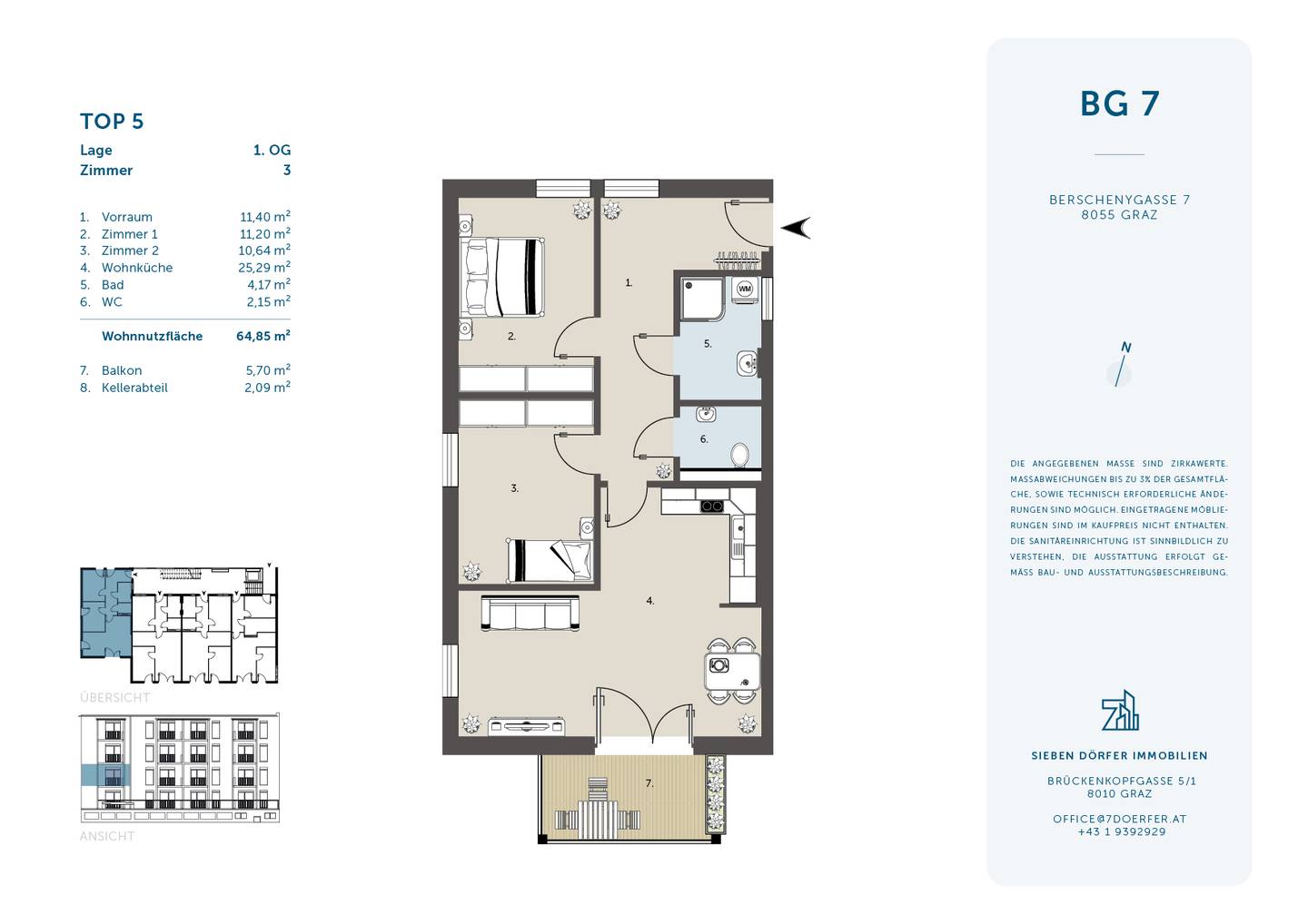 Wohnung mit Balkon gut angebunden