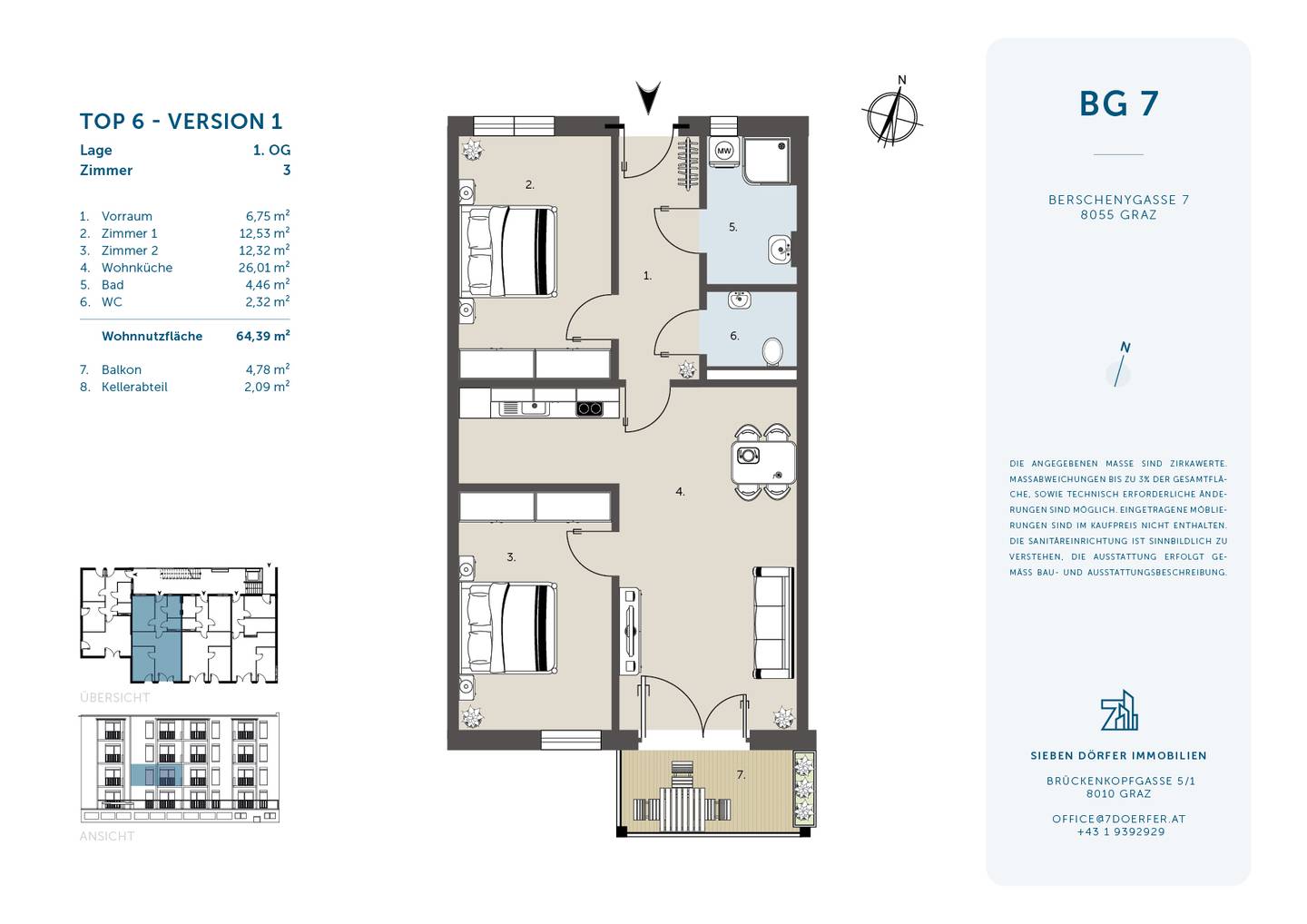 Wohnung Graz Puntigam Balkon gute Anbindung