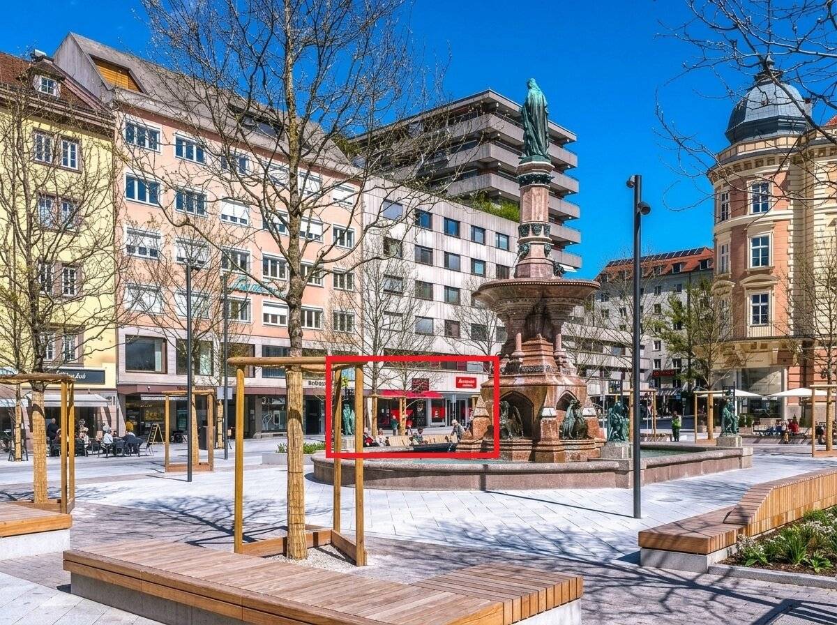 Großzügige Handelsfläche mit Lager am Boznerplatz zu vermieten