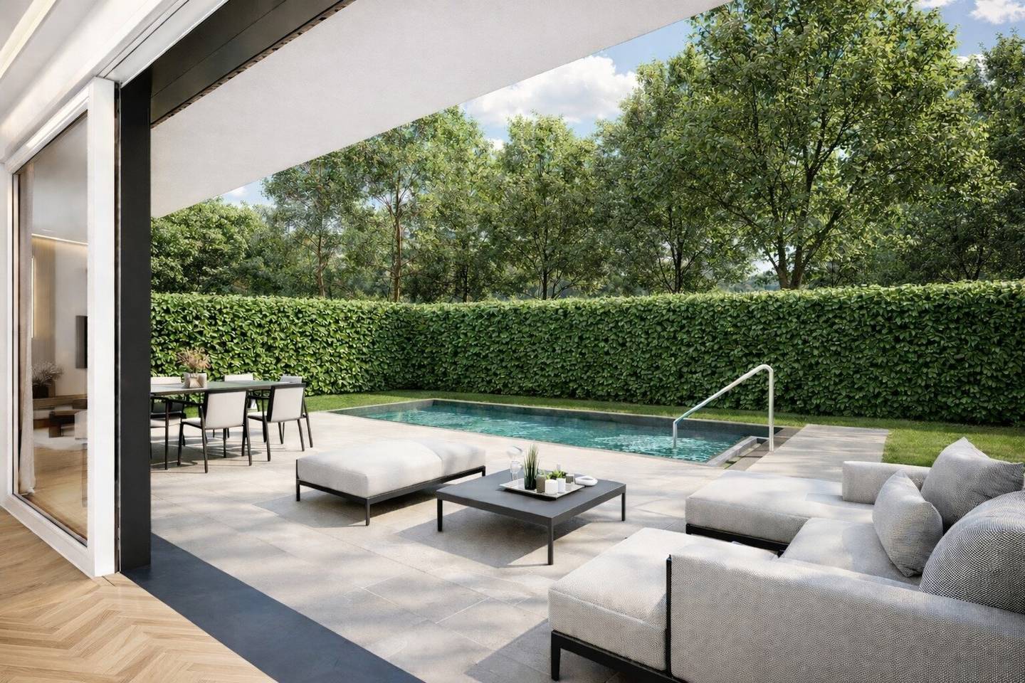 PREMIUMLAGE Leopoldskron: Stilvolle 4 Zi-Gartenwohnung mit optionalem Pool