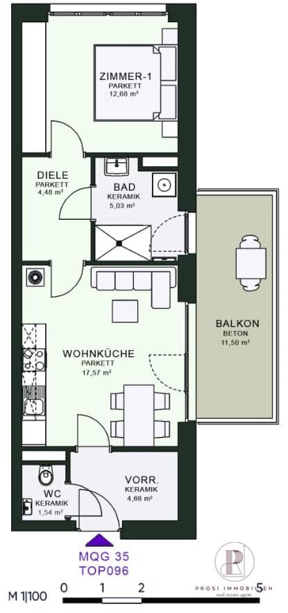 Your dream apartment of 2-4 rooms with furnished kitchen, balcony/terrace/garden in Graz - near Messe