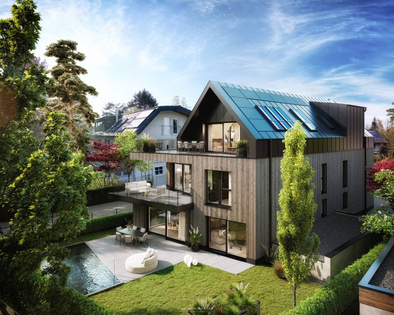 Premiumlage Leopoldskron: Edle 4-Zi Neubau-Dachgeschosswohnung mit bis zu 5 m Raumhöhe