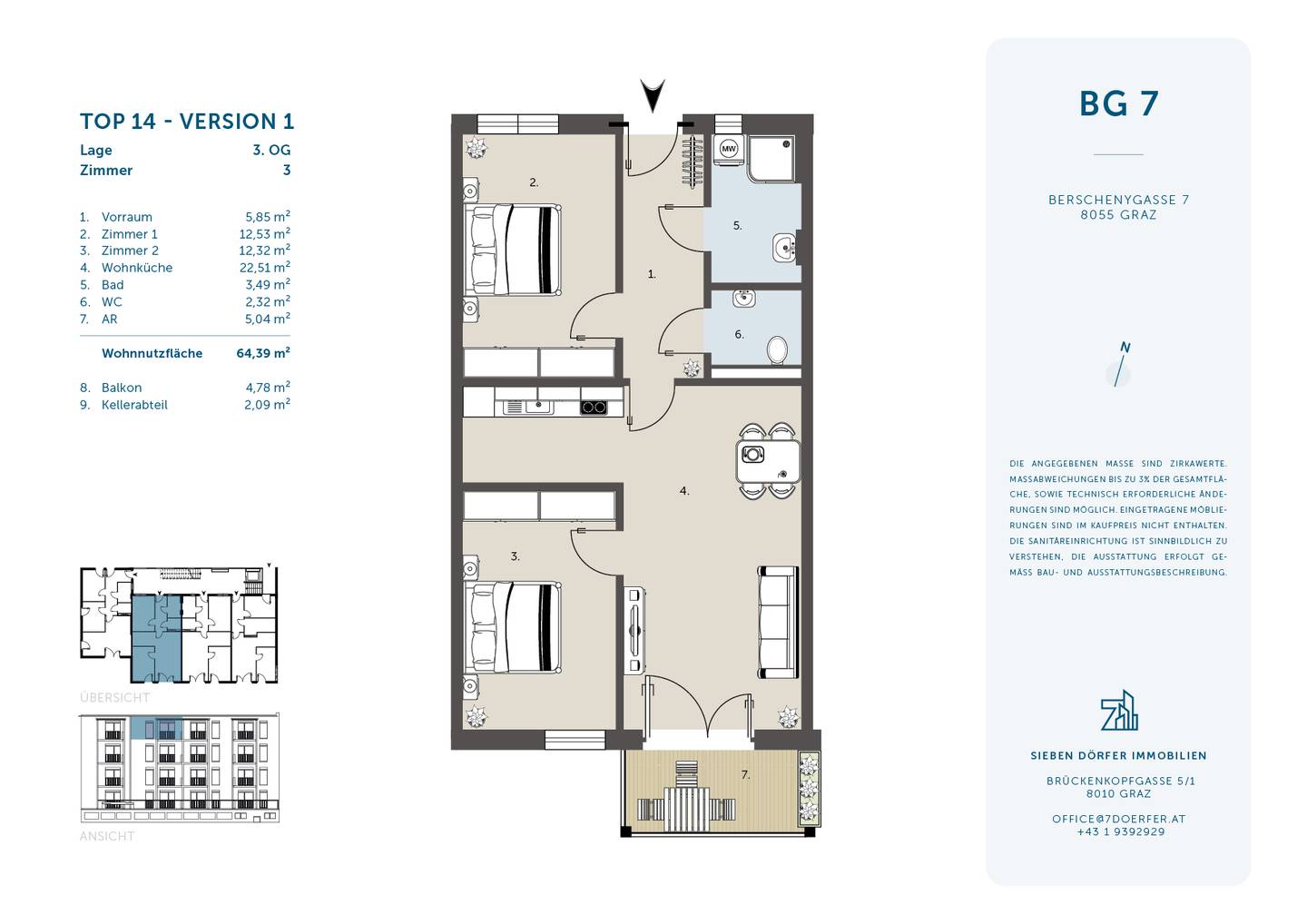 Dachgeschosswohnung mit Balkon und guter Anbindung