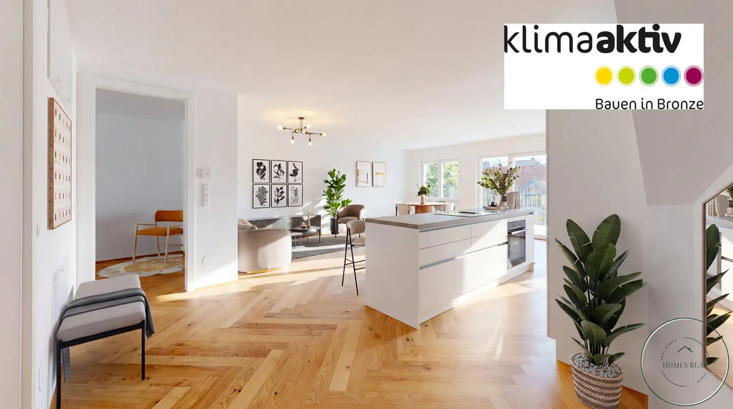 Prämiertes klimaaktiv-Wohnen: Klimatisierte Erstbezugswohnung mit Fischgrätparkett & Deckenkühlung nahe Westbahnhof