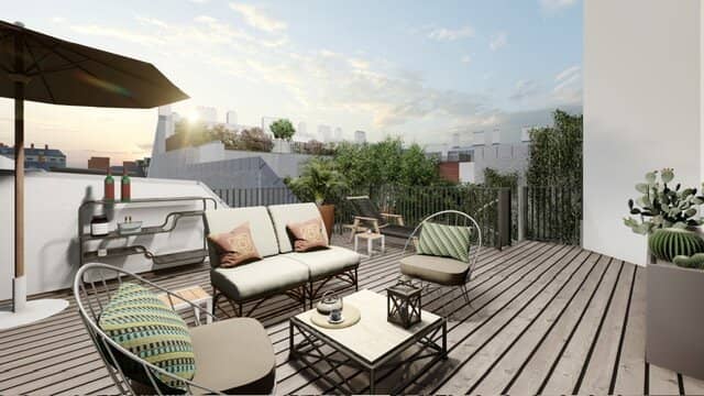 Gürtel neu interpretiert – Wohnprojekt der Extraklasse: Stylisches Loftstudio mit Galerie, Innenhof-Balkon & privater Dachterrasse