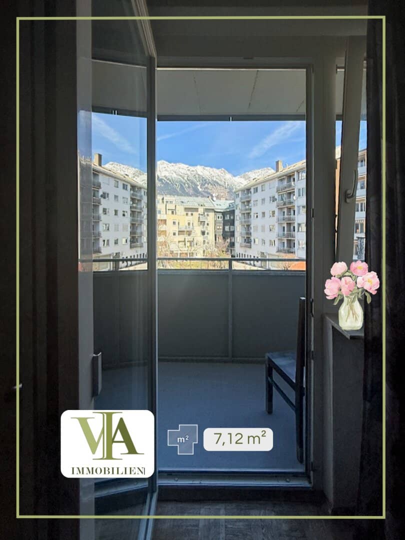 Charmante Garçonnière mit Balkon und Nordkettenblick in bester Lage von Innsbruck - Stadtteil Wilten