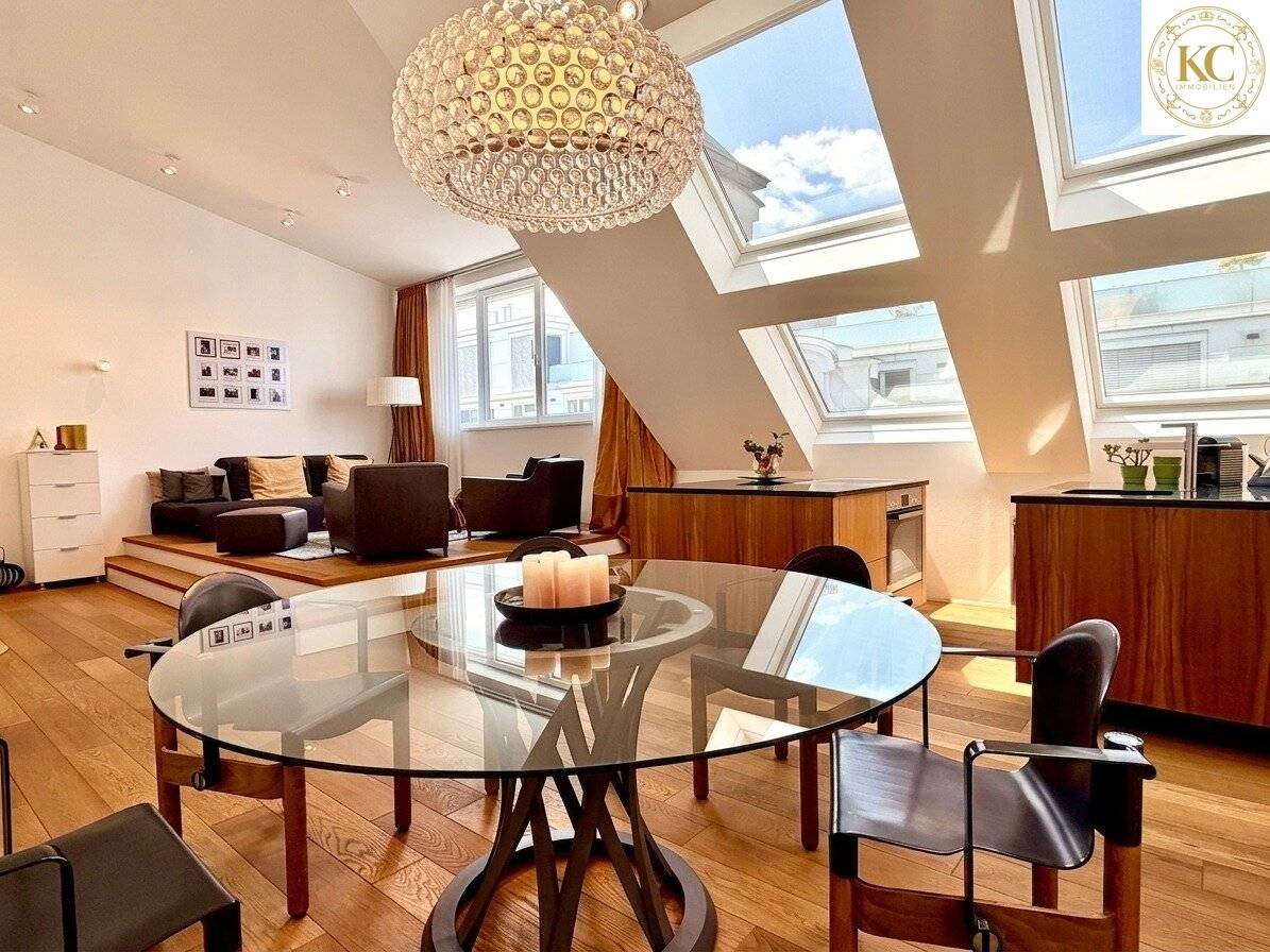 Design-Penthouse mit Panorama-Dachterrasse nahe Belvedere