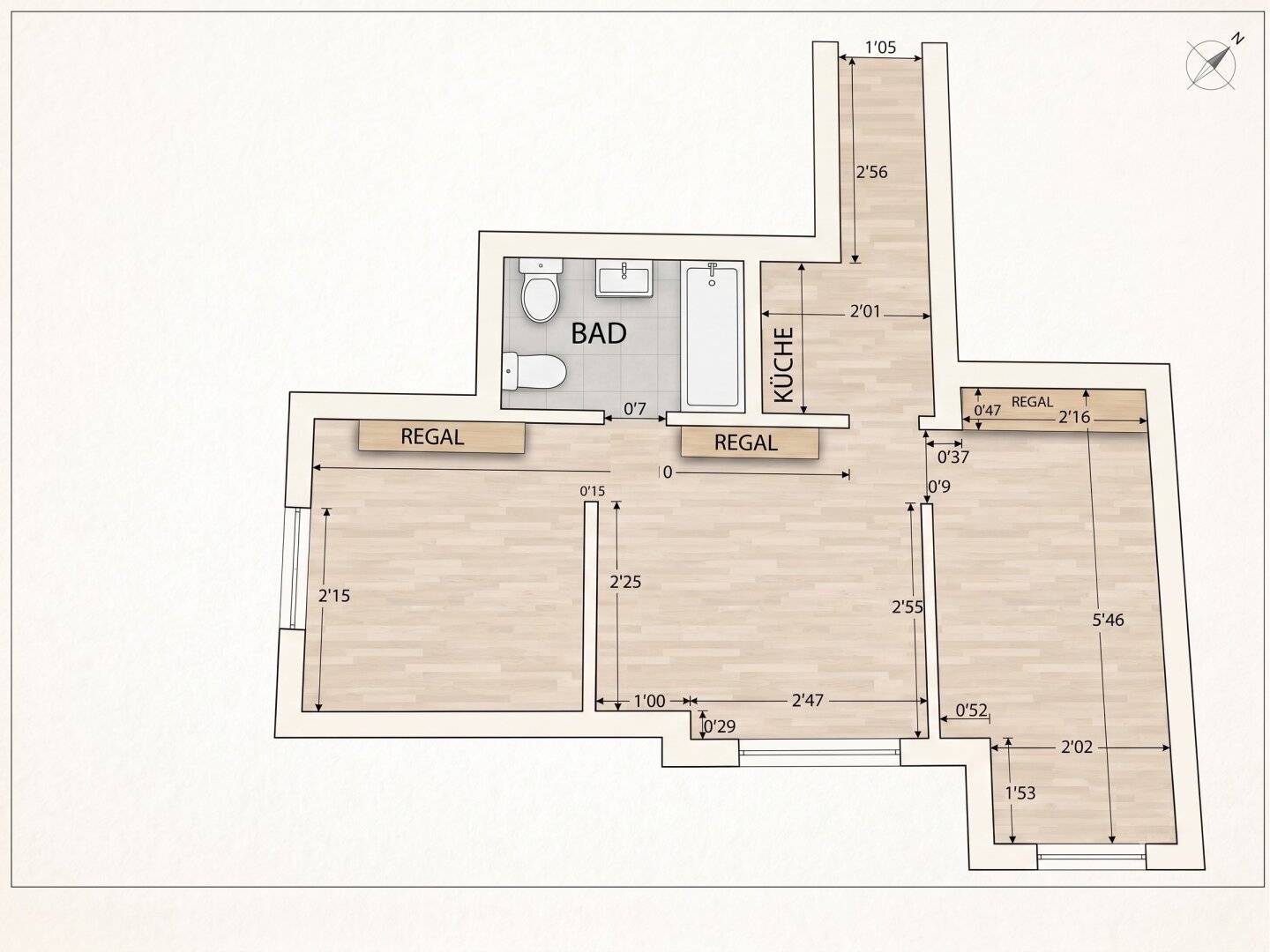 2-Zimmer-Wohnung in der Feldkirch-Innenstadt mit Blick auf das Reichenfeld