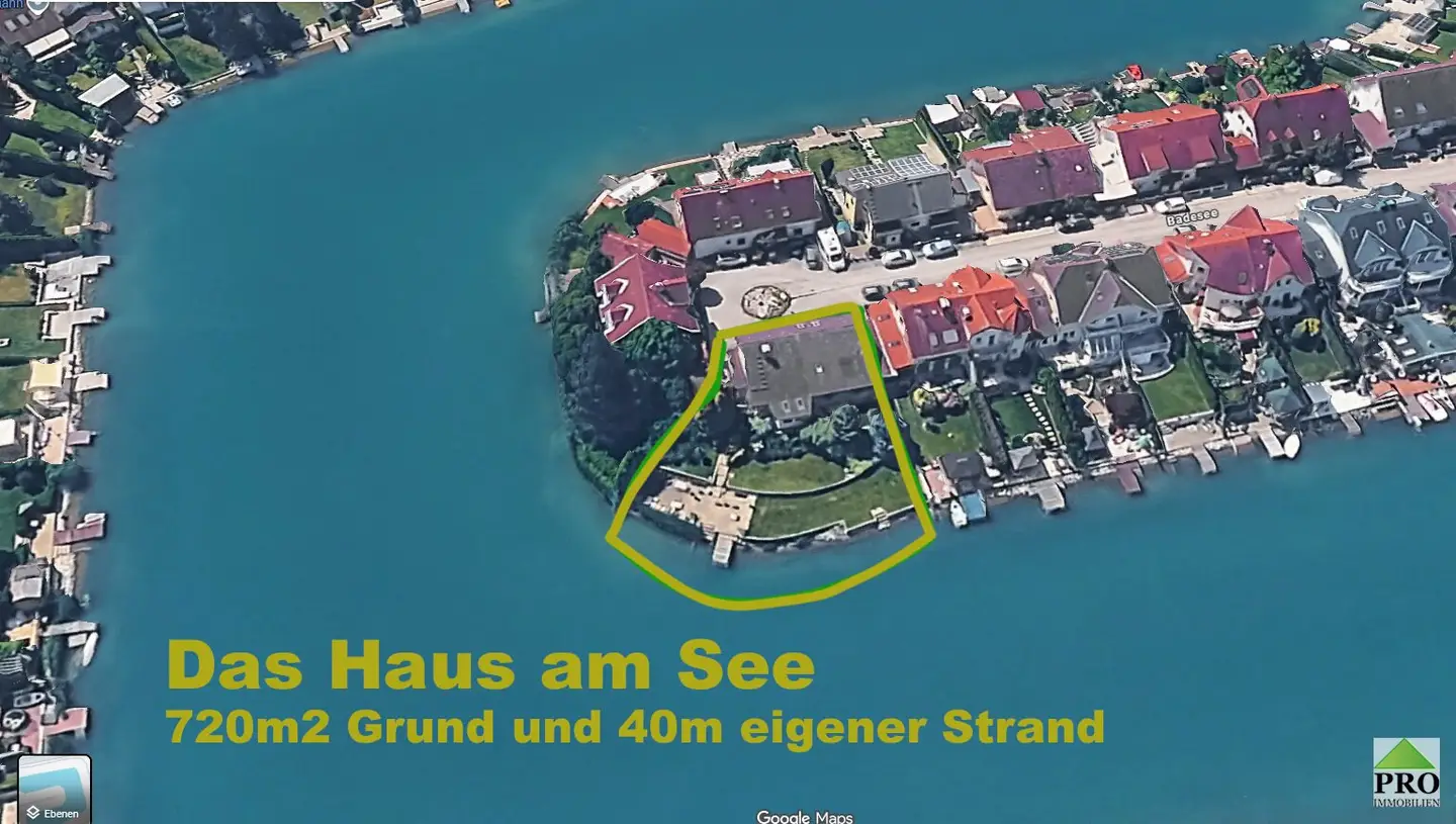 Das Haus am See mit Ausbau-Potential. Der Traum vom eigenen Badestrand. Nähe Wien-Schwechat.