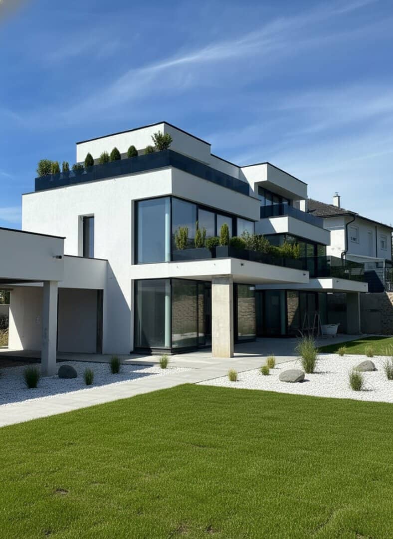 Luxusvilla nahe Wien – 406 m² Wohnfläche | Share Deal möglich | Pool | Wellness | Aufzug | Weinbergblick