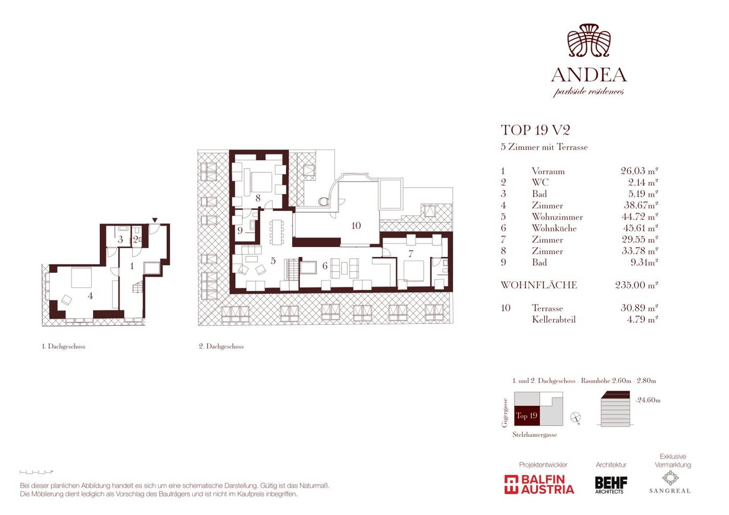 Luxuriöse 4-Zimmer-Maisonette mit Terrasse - ANDEA Parkside Residences