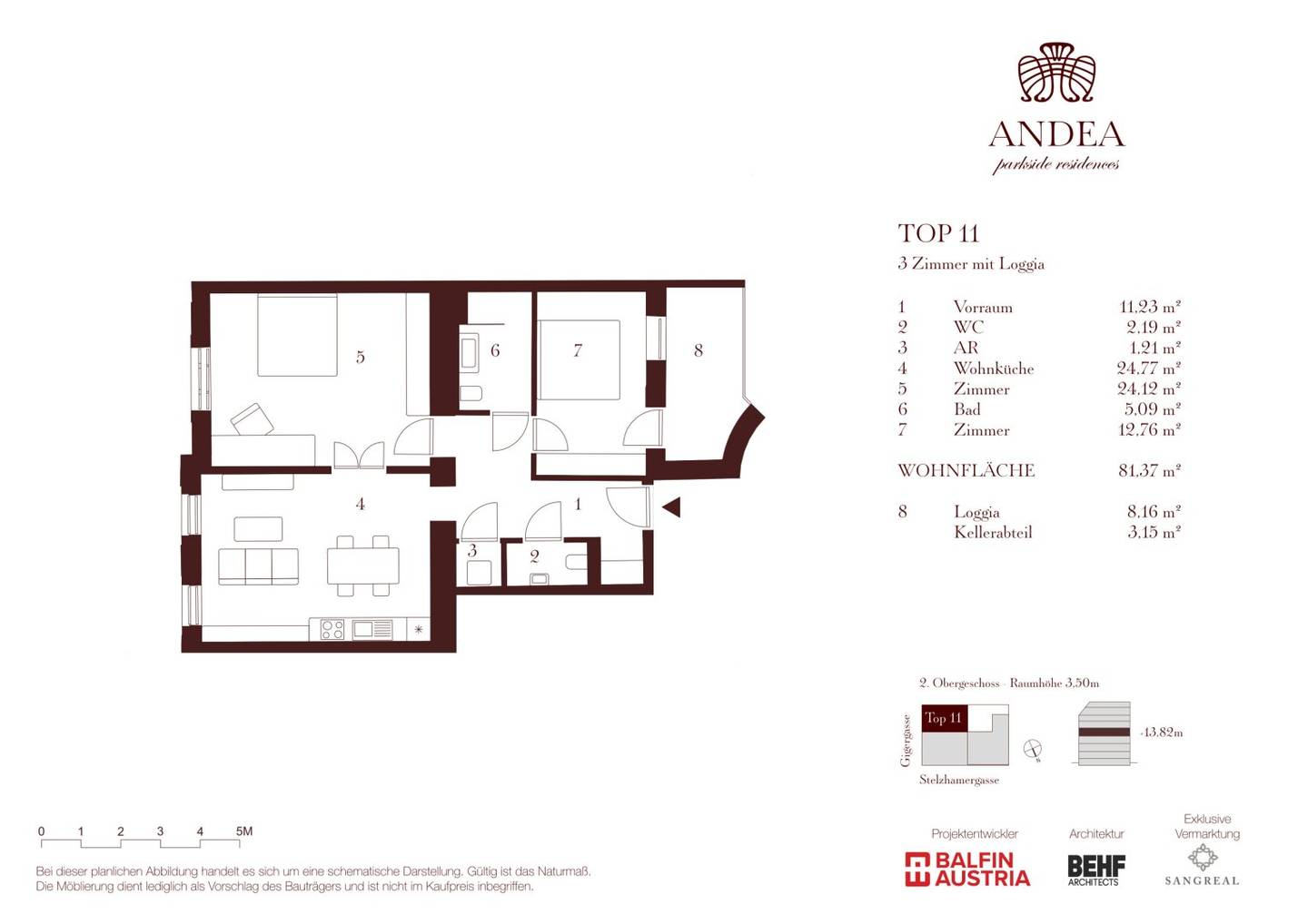 Luxuriöse Stadtresidenz mit 3 Zimmern und Loggia - ANDEA Parkside Residences