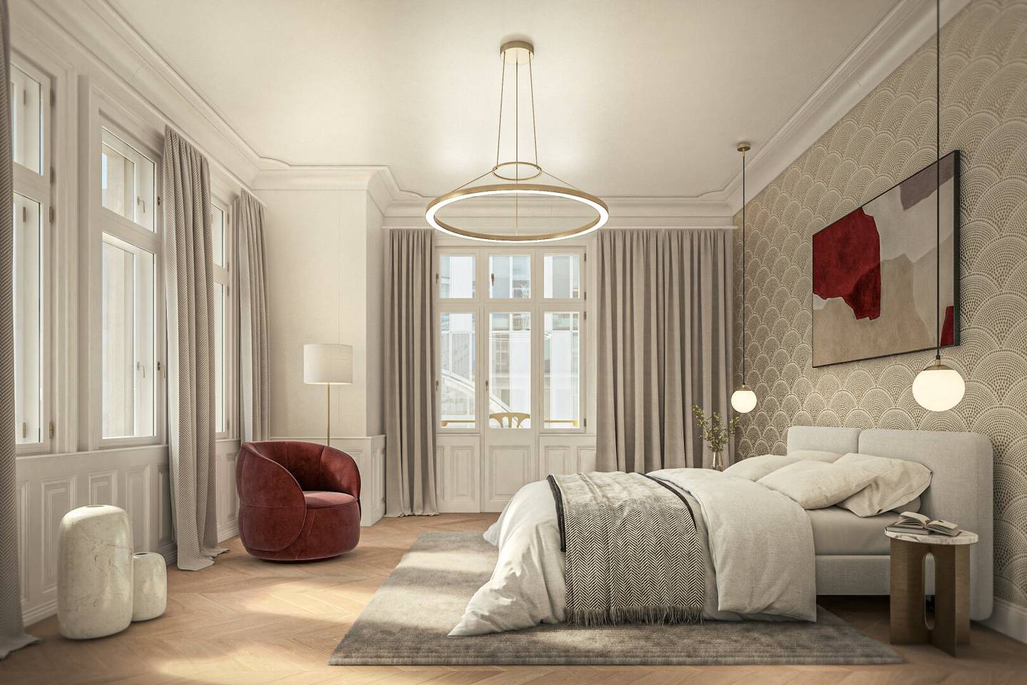 Repräsentative 5-Zimmer-Wohnung im klassischen Wiener Stil mit Loggia - ANDEA Parkside Residences