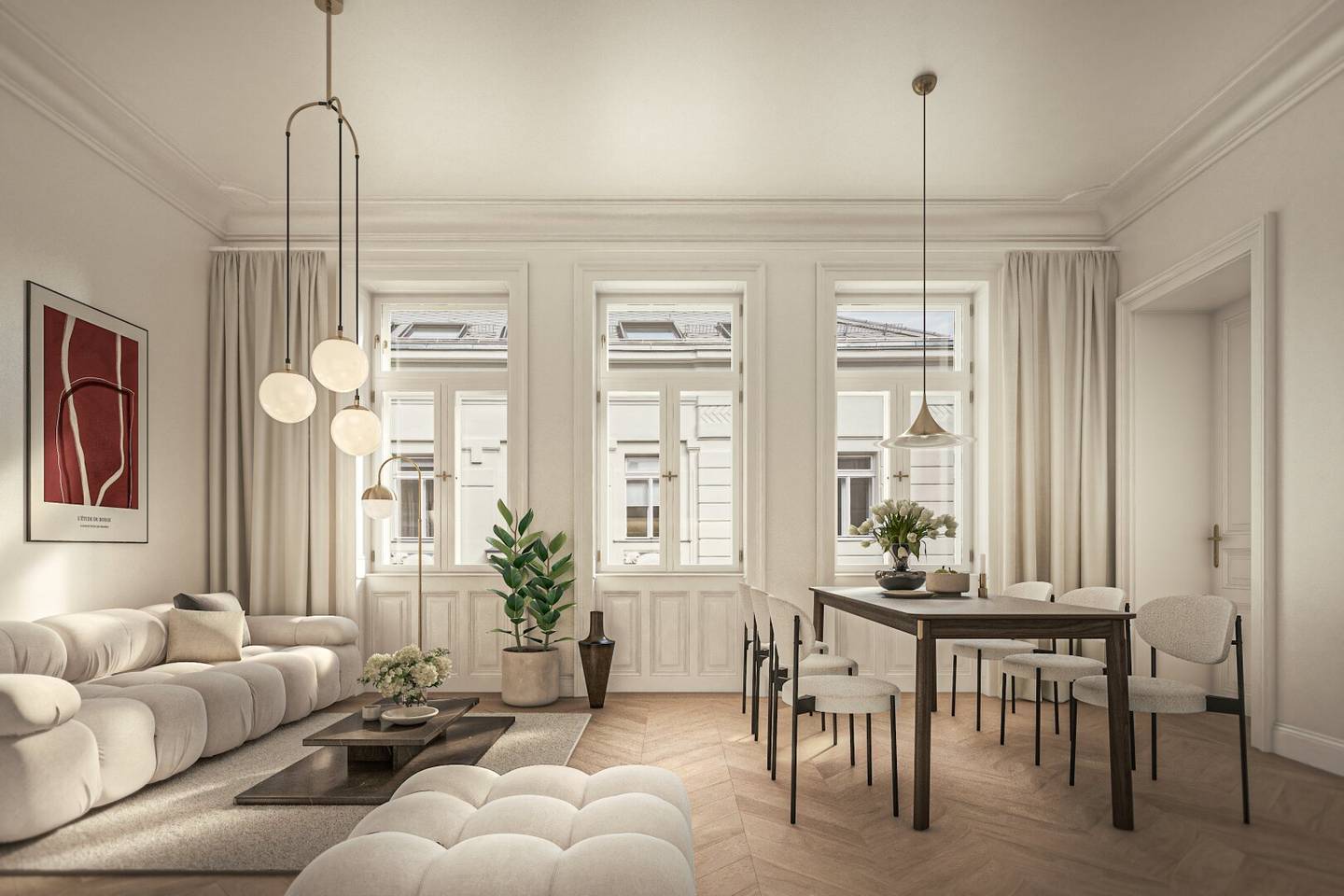 Repräsentative Altbauwohnung mit vier Schlafzimmern und Loggia - ANDEA Parkside Residences