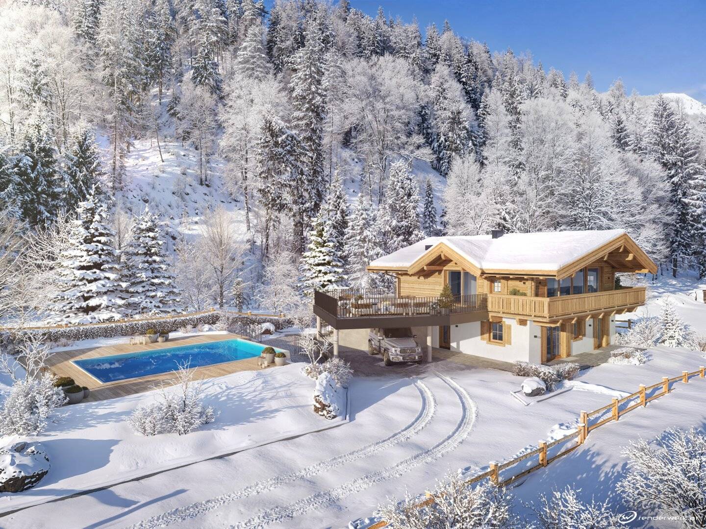 "Das Wieshäusl" - hochwertiges Zweifamilienhaus mit Pool in Alleinlage und seltenem Freizeitwohnsitz in Angerberg