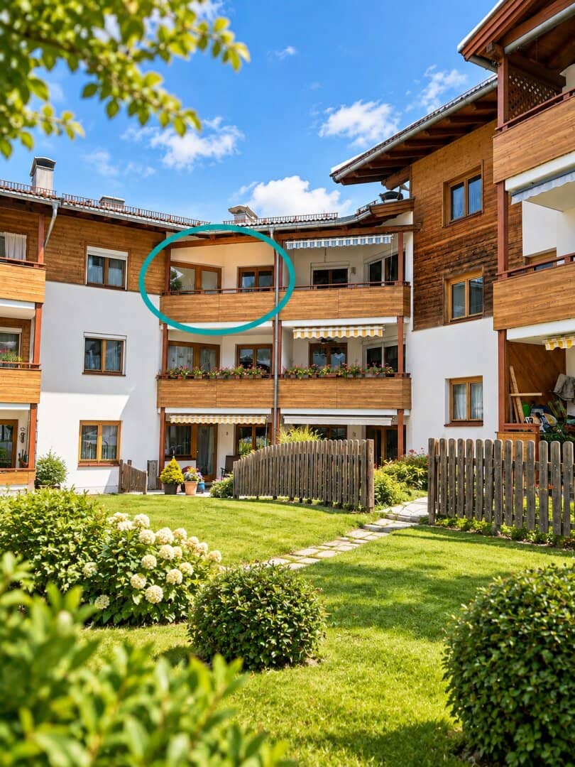 Großzügige 3-Zimmer-Wohnung mit zwei Balkonen und Tiefgaragenplatz in Niederau