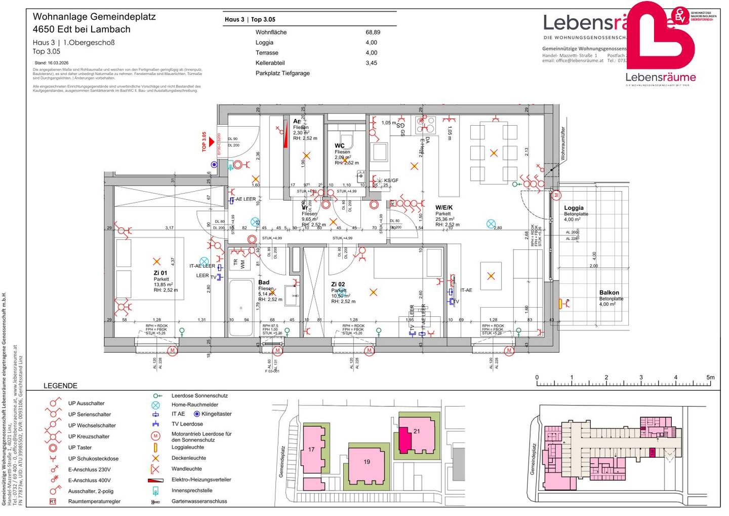 EDT bei Lambach - Neubauprojekt "Wohnquartier" 46 geförderte Mietwohnungen - Top 3.05