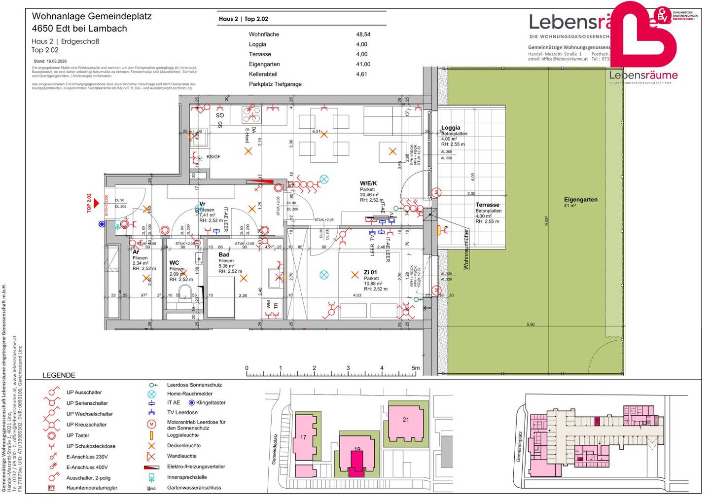EDT bei Lambach - Neubauprojekt "Wohnquartier" 46 geförderte Mietwohnungen "Top 2.02"
